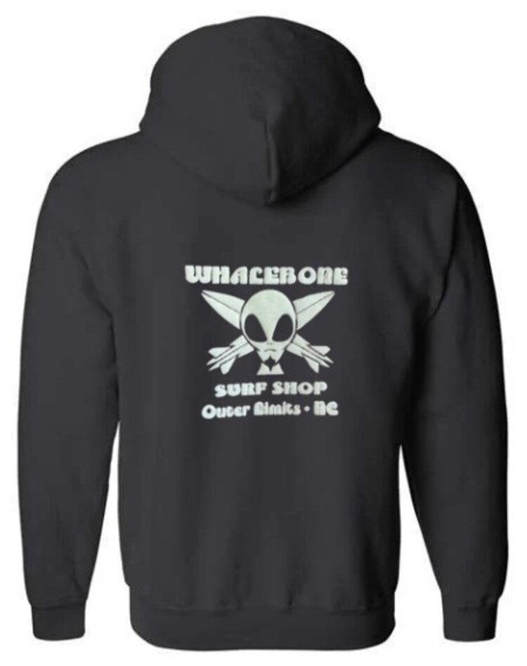 WHALEBONE LOGO ALIEN GLOW ZIP UP HOODIE