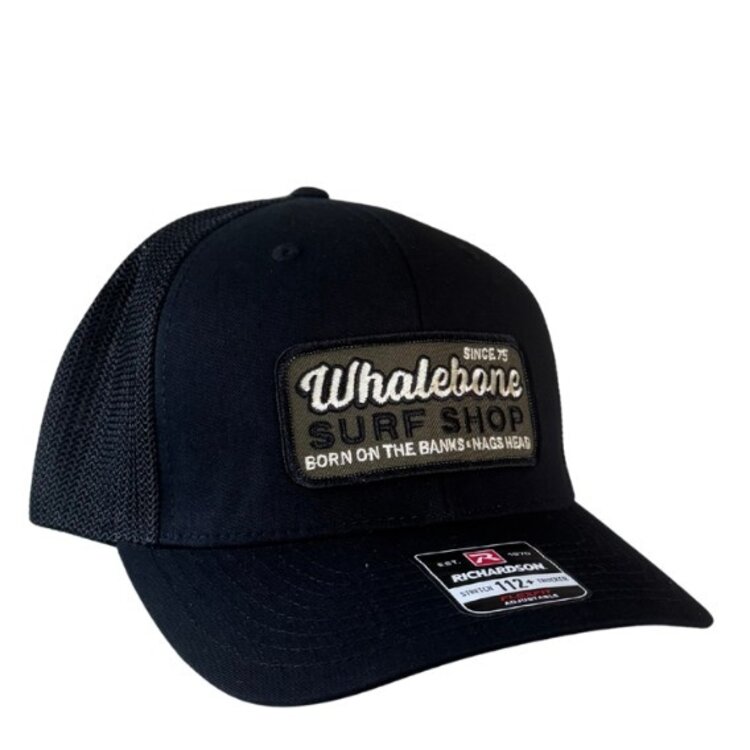 WHALEBONE LOGO GREEN GARAGE PATCH 112+ TRUCKER HAT