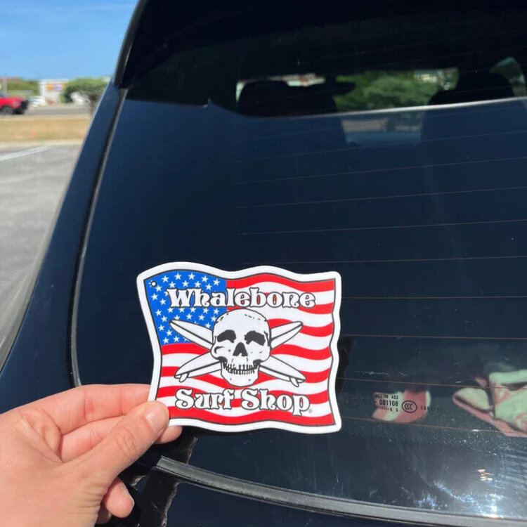 WHALEBONE LOGO AMERICAN FLAG STICKER