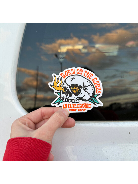 WHALEBONE LOGO Flame Skull Sticker