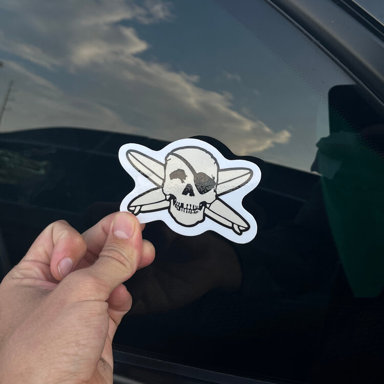 WHALEBONE LOGO SKULL & BOARDS  LOGO STICKER