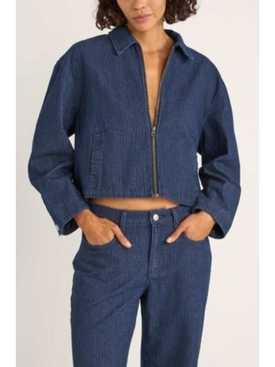 RHYTHM Pinstripe Cropped Jacket