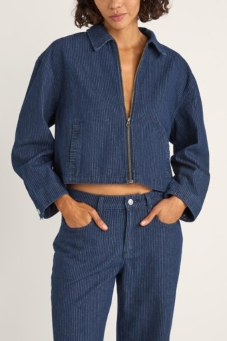 RHYTHM PINSTRIPE CROPPED JACKET