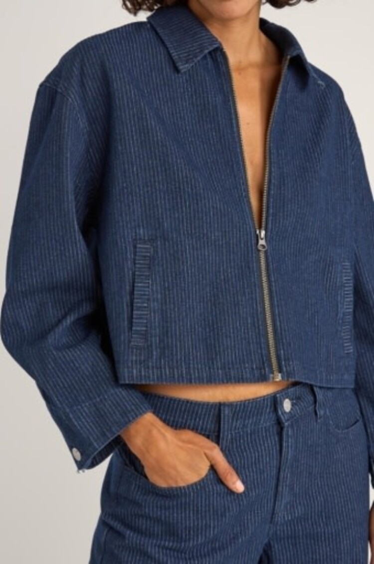 RHYTHM PINSTRIPE CROPPED JACKET
