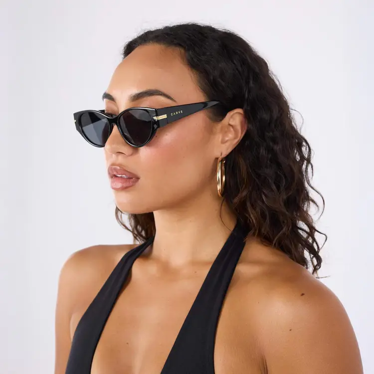 CARVE EYEWEAR RHODE GLOSS BLACK FRAME GREY LENS