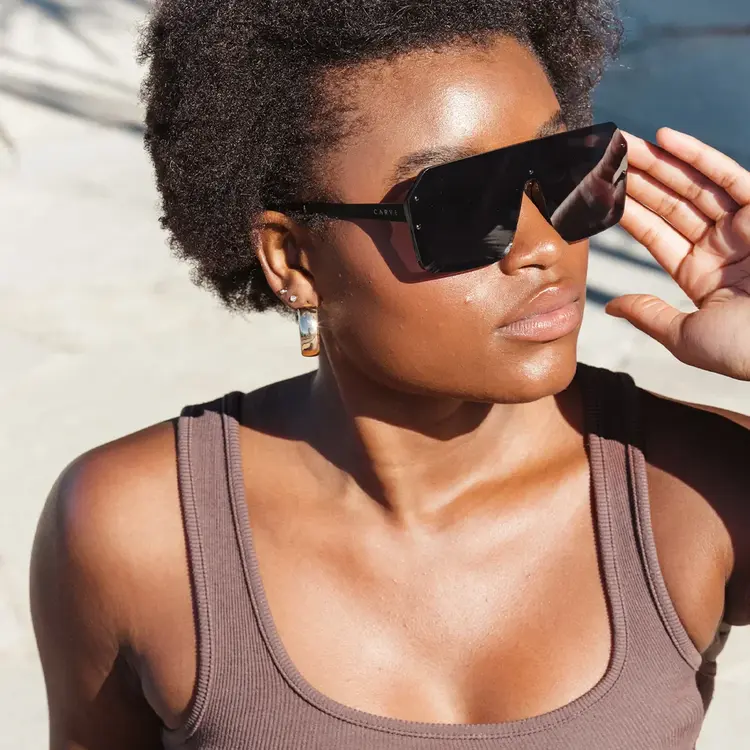 CARVE EYEWEAR TULUM GLOSS BLACK FRAME WITH GREY LENS