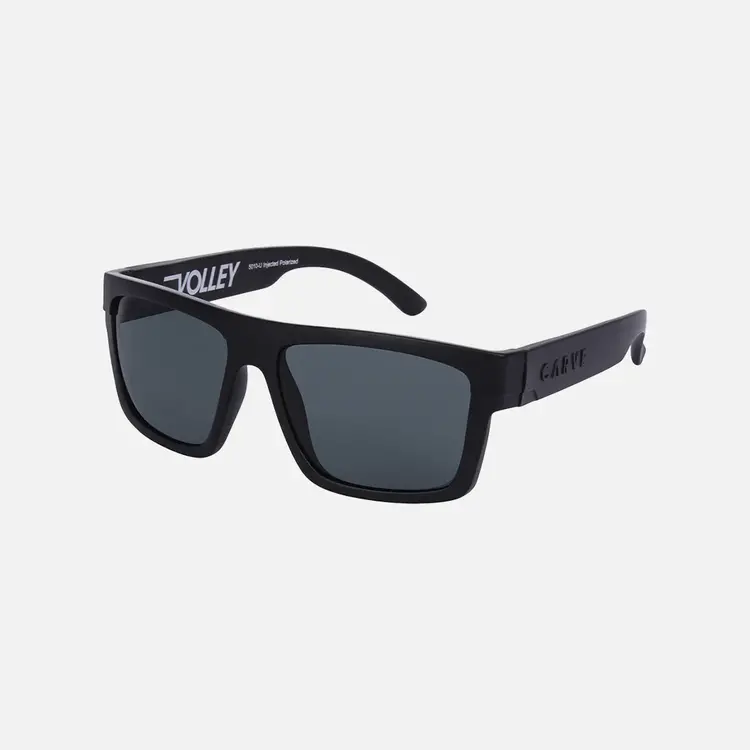 CARVE EYEWEAR VOLLEY  MATTE BLACK FRAME GRAY INJECTED POLARIZED LENS