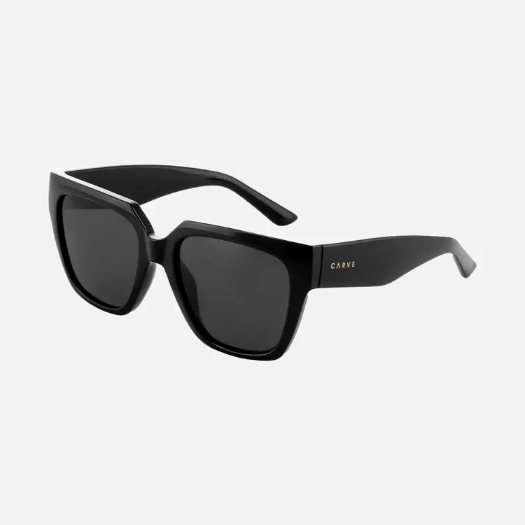 CARVE EYEWEAR BROOKLYN GLOSS BLACK DARK GREY POLARIZED LENS