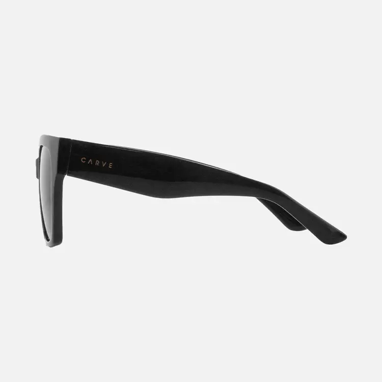 CARVE EYEWEAR BROOKLYN GLOSS BLACK DARK GREY POLARIZED LENS