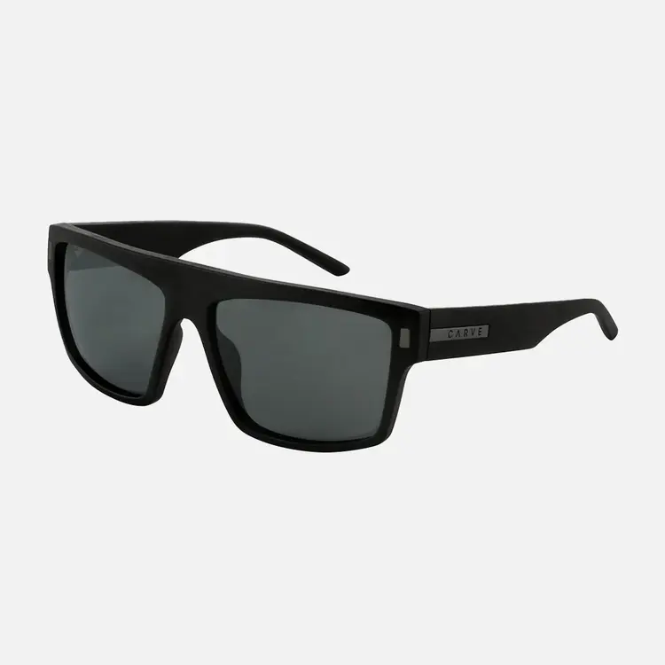 CARVE EYEWEAR WAVEY XL MATTE BLACK FRAME GRAY INJECTED POLARIZED LENS