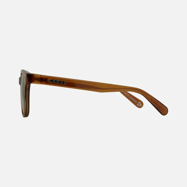 CARVE EYEWEAR HOMELAND RECYCLED GLOSS TRANSLUCENT TOFFEE FRAME GRAY INJECTED POLARIZED LENS