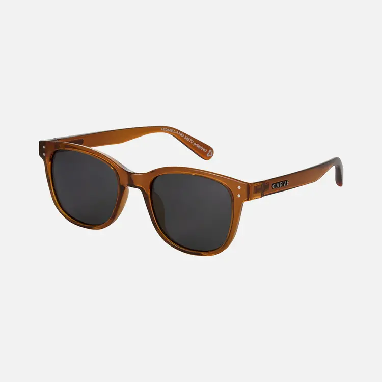 CARVE EYEWEAR HOMELAND RECYCLED GLOSS TRANSLUCENT TOFFEE FRAME GRAY INJECTED POLARIZED LENS