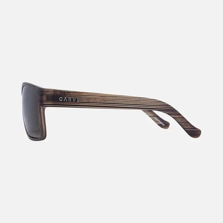 CARVE EYEWEAR VENDETTA MATTE BROWN STREAK FRAME BRONZE INJECTED POLARIZED LENS