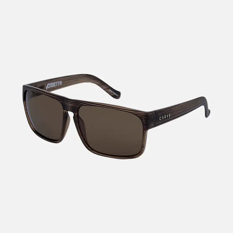 CARVE EYEWEAR VENDETTA MATTE BROWN STREAK FRAME BRONZE INJECTED POLARIZED LENS