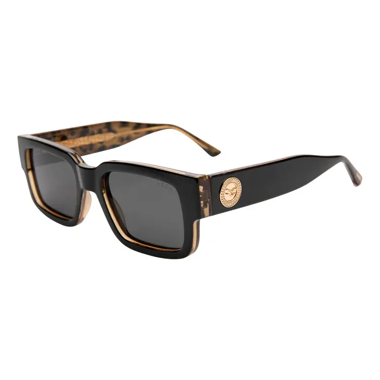 I-SEA COLE HOUSHMAND  BLACK LEOPARD / SMOKE POLARIZED LENS