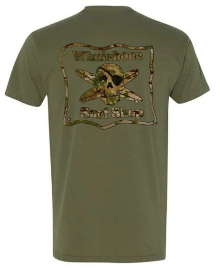 WHALEBONE LOGO MULTICAMO SUEDED SHORT SLEEVE TEE