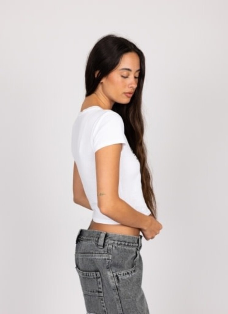 RUSTY USA GREETINGS BABY TEE