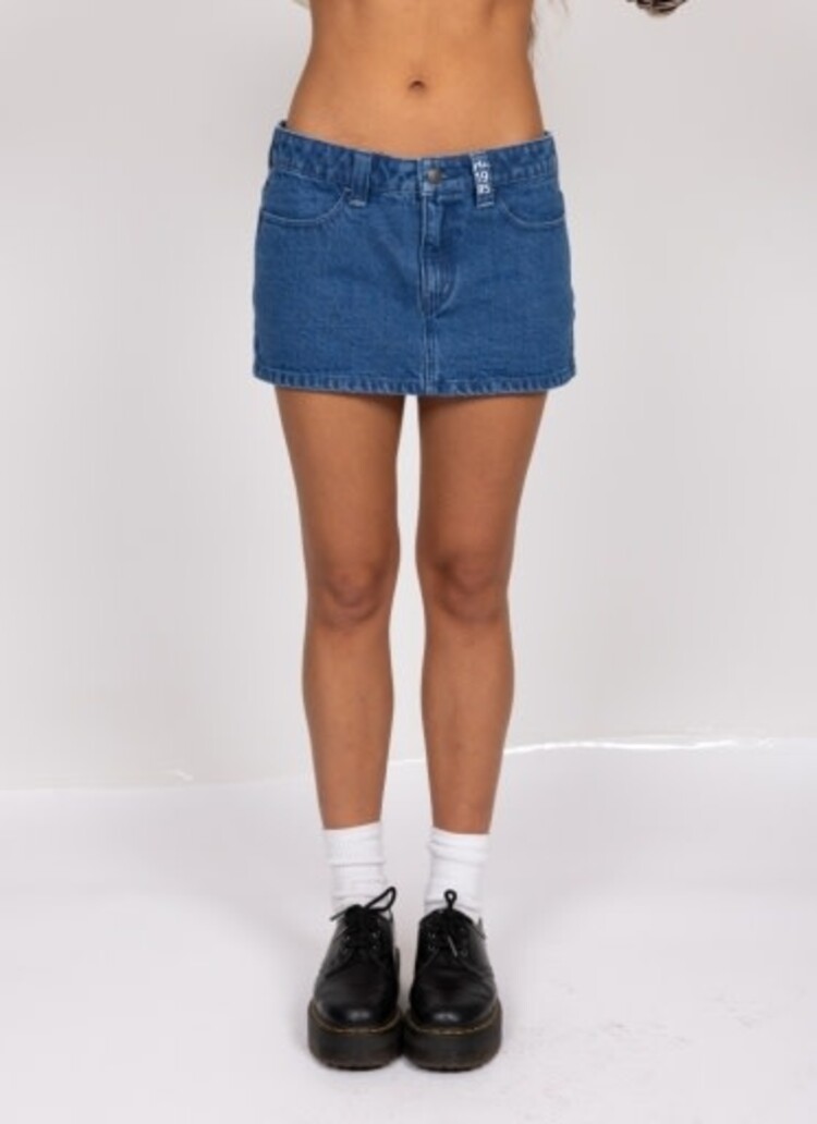 RUSTY USA FLIP MOMMY LOW RISE DENIM SKIRT