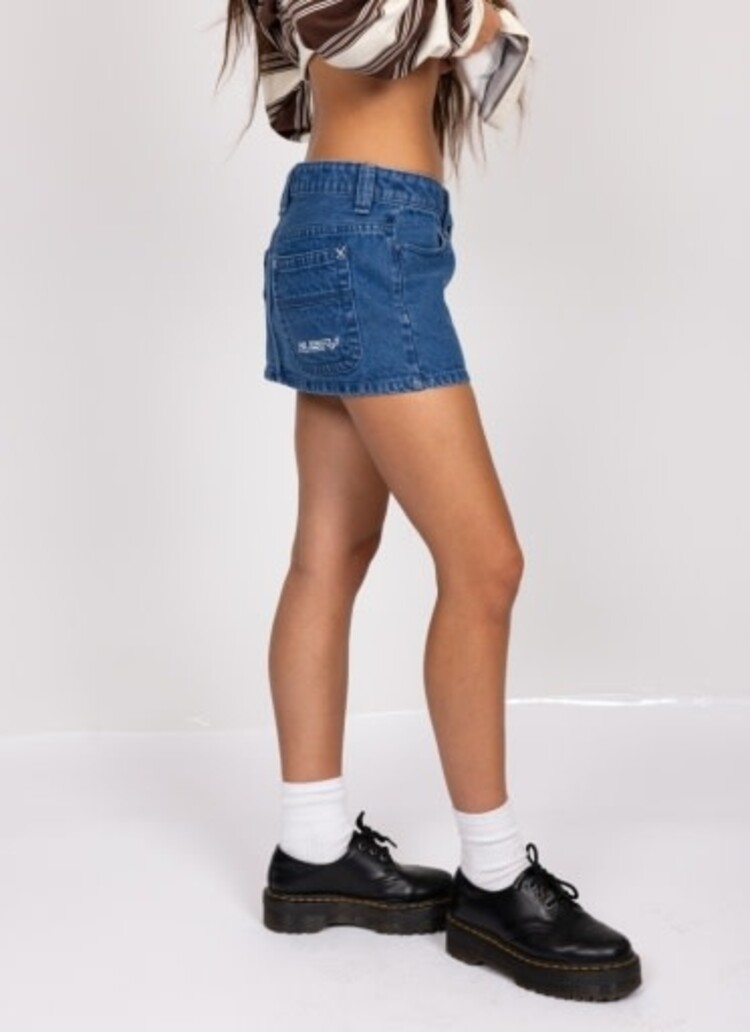 RUSTY USA FLIP MOMMY LOW RISE DENIM SKIRT
