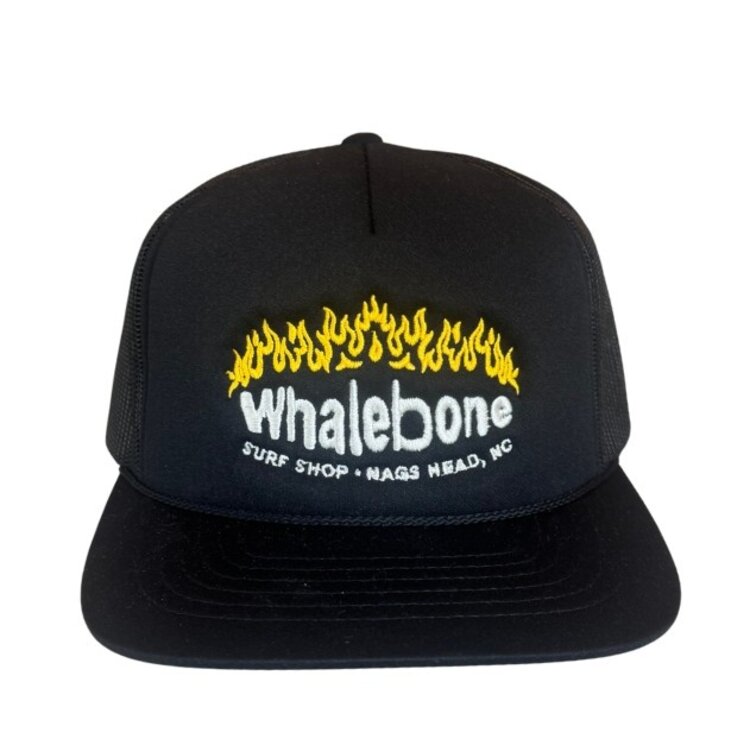 WHALEBONE LOGO EMBROIDERED FLAME 113 FOAM TRUCKER HAT