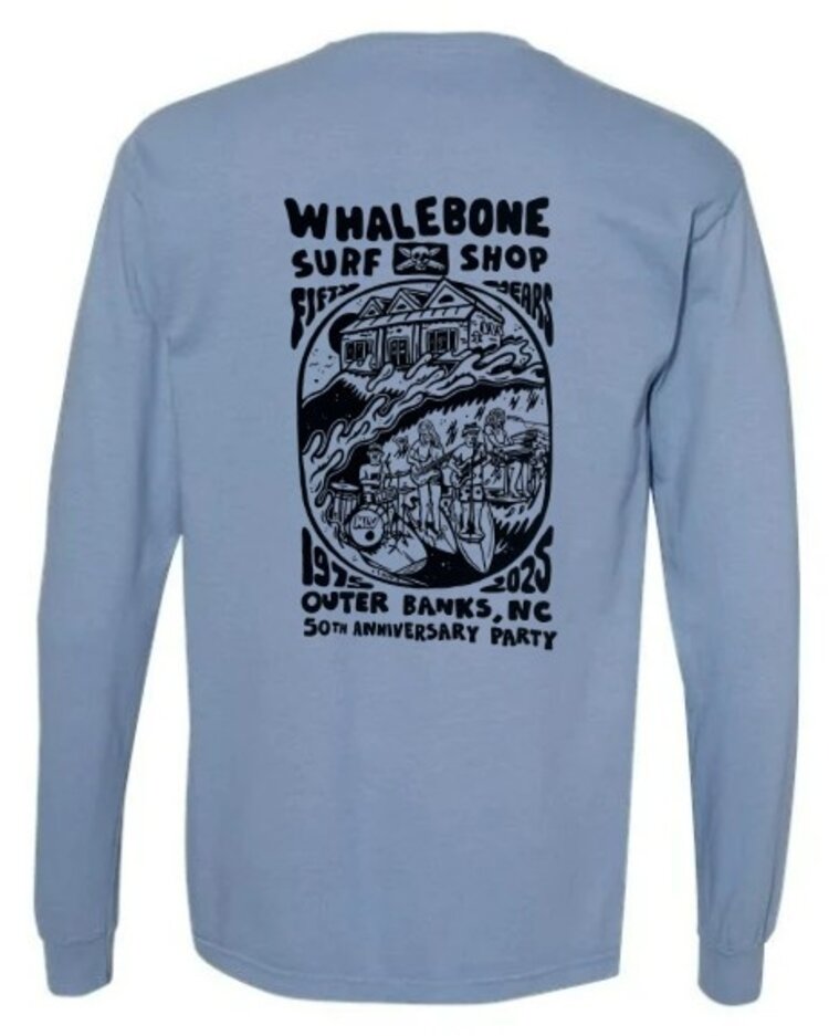WHALEBONE LOGO 50TH ANNIVERSARY PARTY LONG SLEEVE TEE