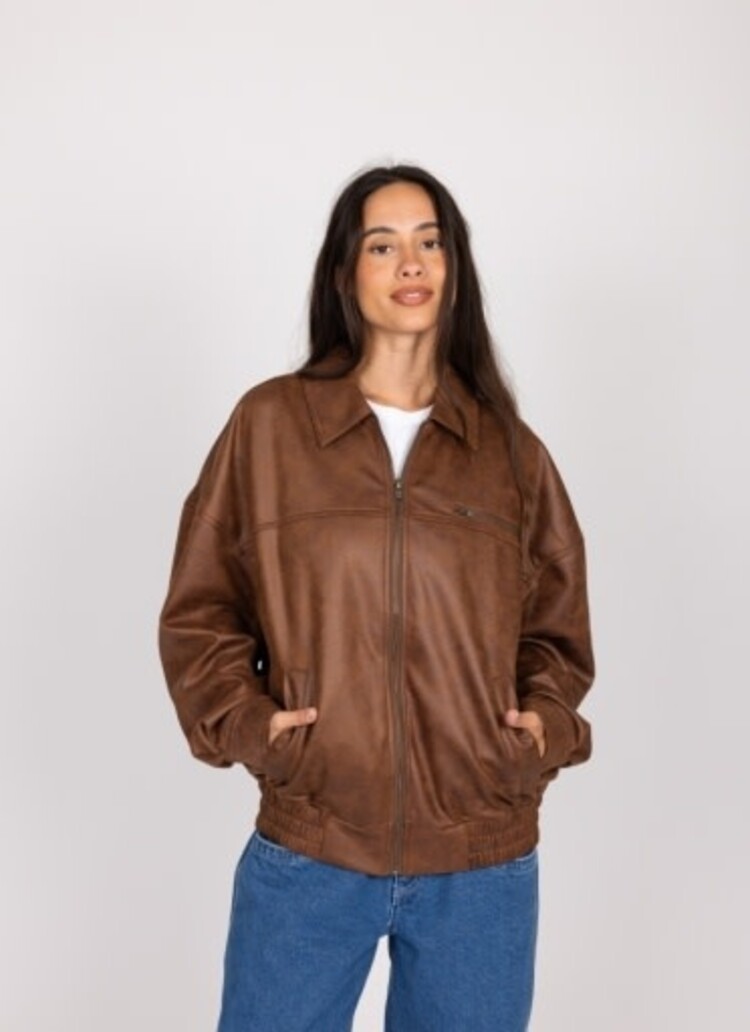 RUSTY USA BACK STREET FAUX LEATHER JACKET