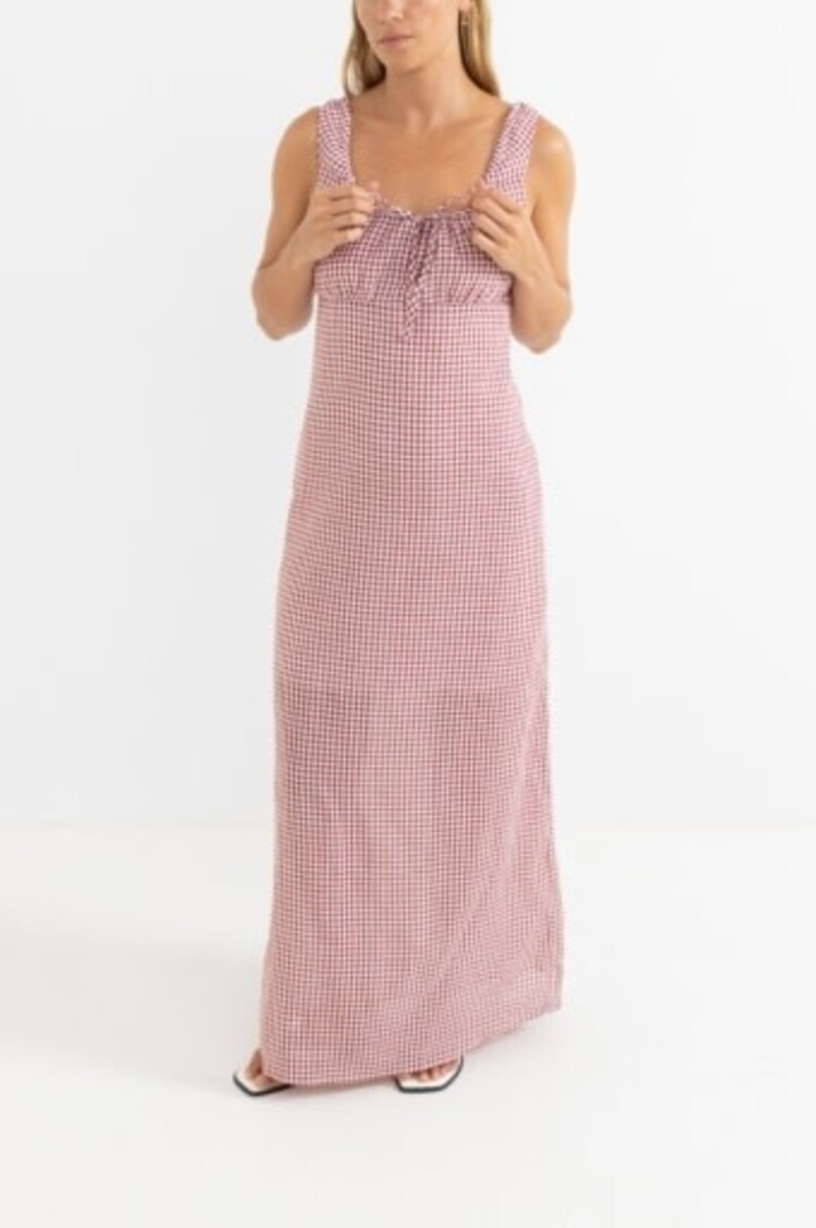 RHYTHM LOLA CHECK MAXI DRESS