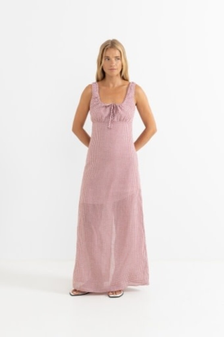 RHYTHM LOLA CHECK MAXI DRESS