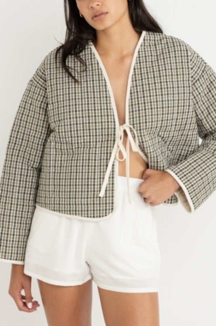 RHYTHM ANTIBES PLAID QUILTED JACKET
