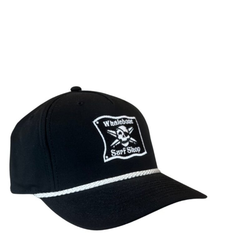 WHALEBONE LOGO EMBROIDERED FLAG 5 PANEL 258 CLASSIC ROPE HAT