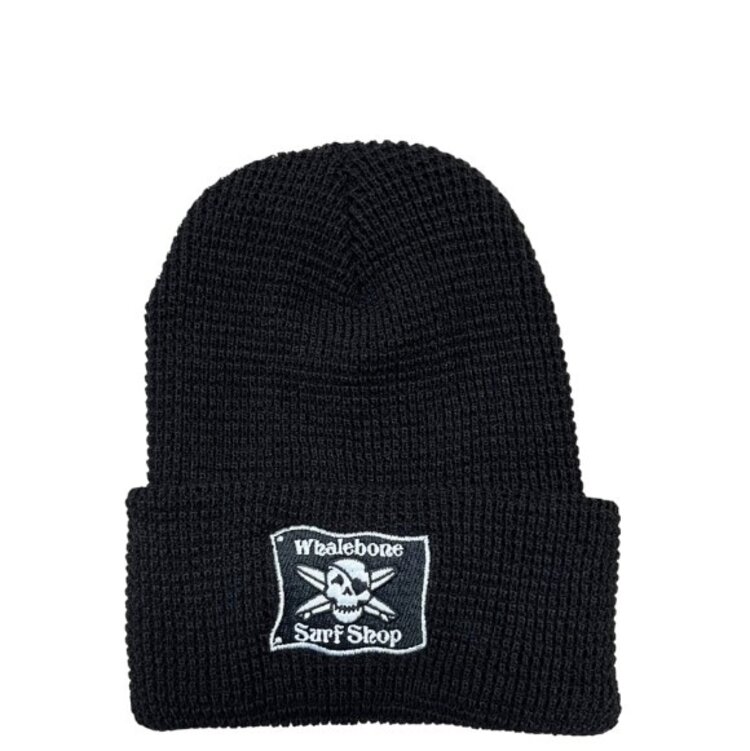 WHALEBONE LOGO EMBROIDERED FLAG WAFFLE KNIT BEANIE