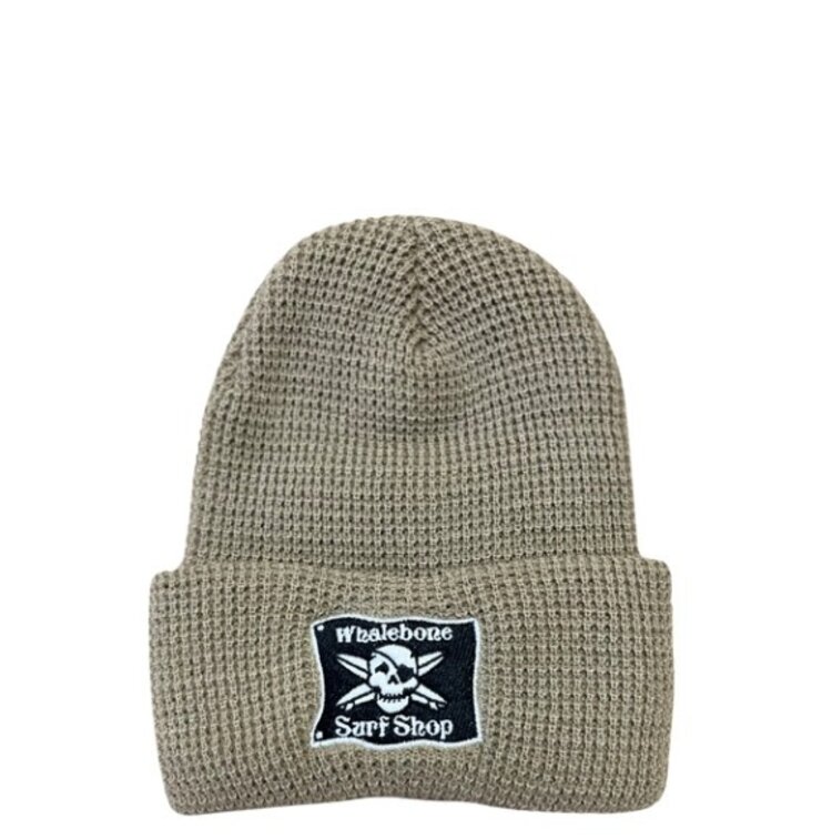 WHALEBONE LOGO EMBROIDERED FLAG WAFFLE KNIT BEANIE