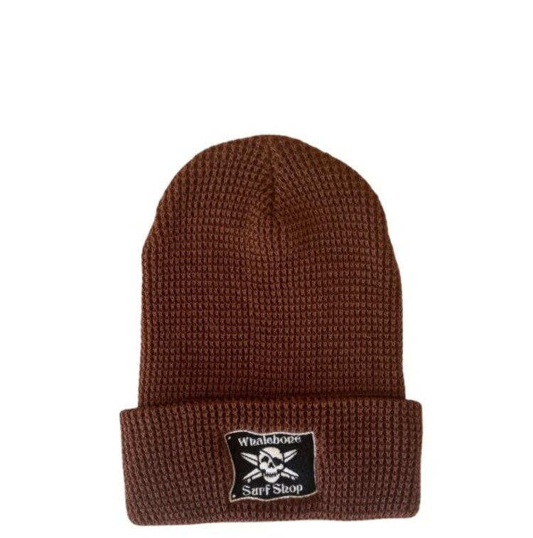 WHALEBONE LOGO EMBROIDERED FLAG WAFFLE KNIT BEANIE