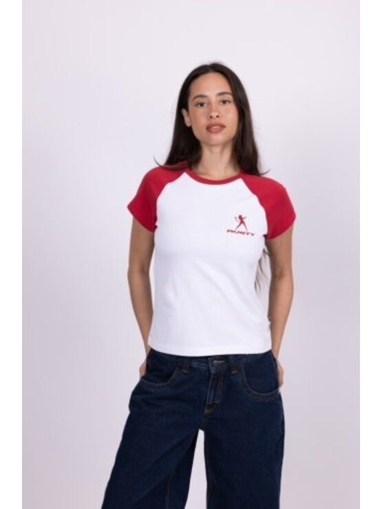 RUSTY USA Devil Raglan Cap Sleeve Baby Tee