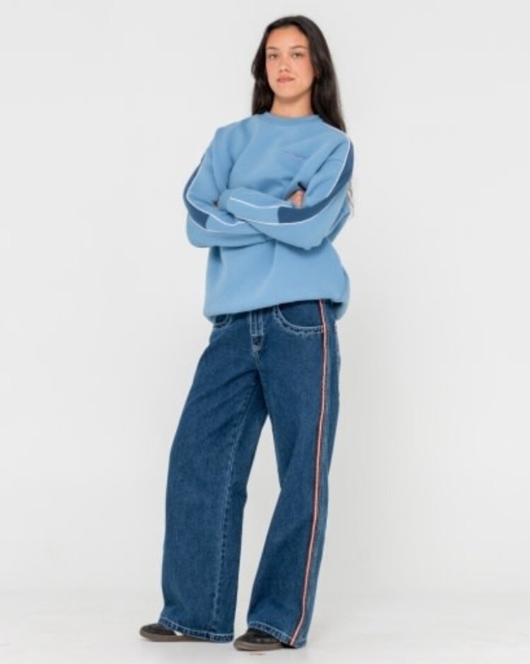 RUSTY USA TWO TIMER PANELLED CREW FLEECE