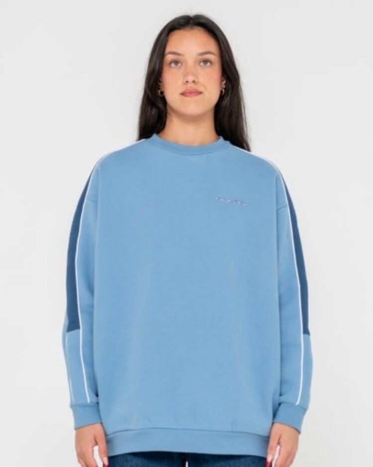 RUSTY USA TWO TIMER PANELLED CREW FLEECE