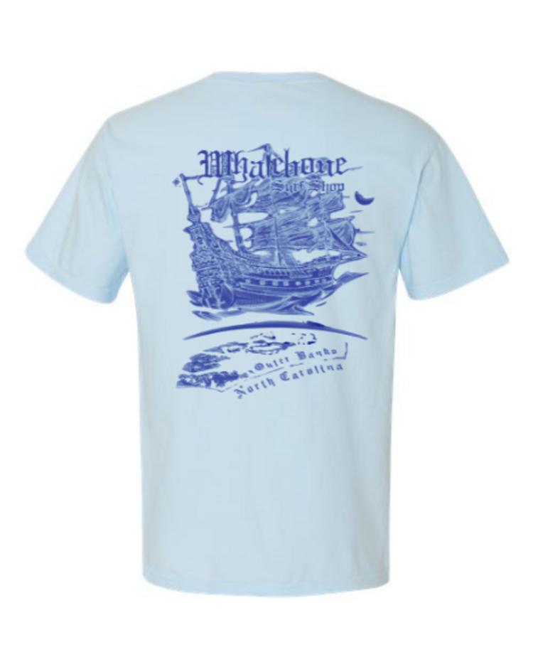 WHALEBONE LOGO AIRSHIP BLUE SHORT SLEEVE TEE