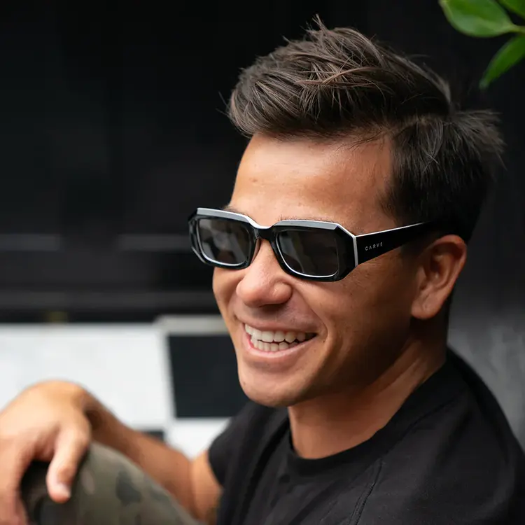 CARVE EYEWEAR ASHER - GLOSS BLACK/WHITE WITH GRAY LENS