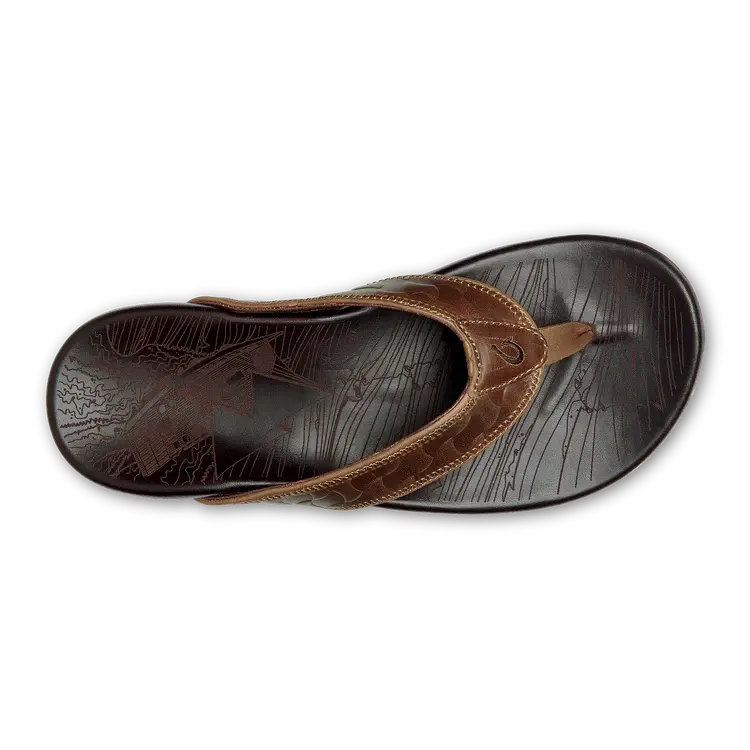 OLUKAI HIKIANALIA - MEN'S LEATHER BEACH SANDALS
