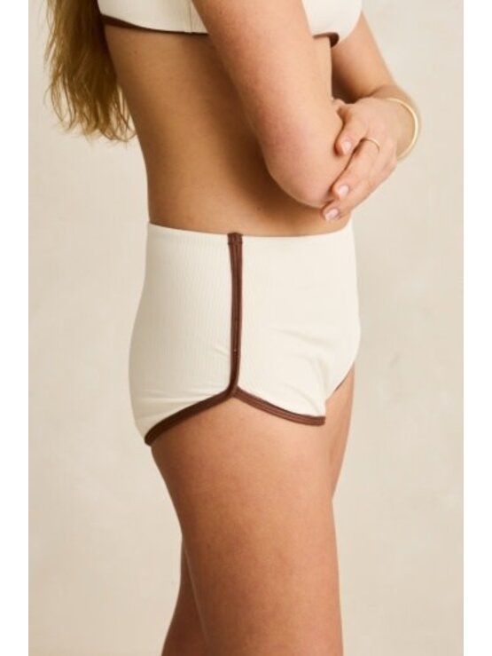 RHYTHM Lily Rib Contrast Boyleg Pant