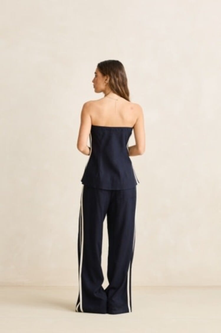 RHYTHM CONTRAST LINEN STRAPLESS TOP