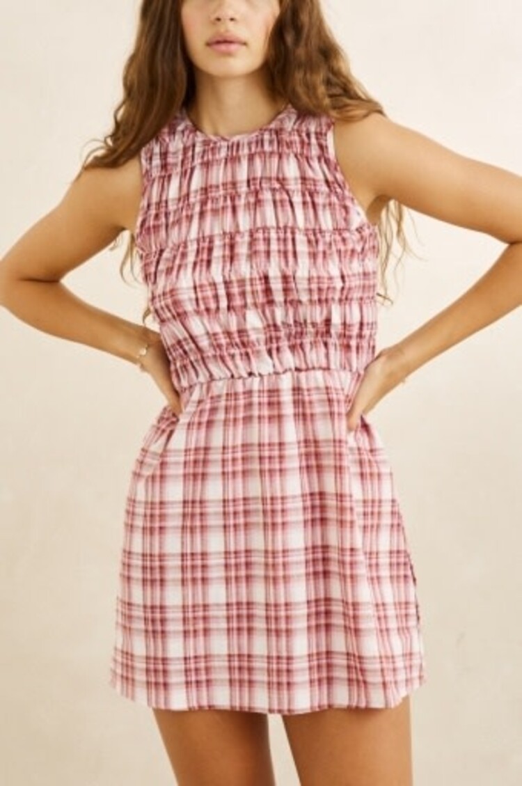 RHYTHM CHELSEA CHECK MINI DRESS
