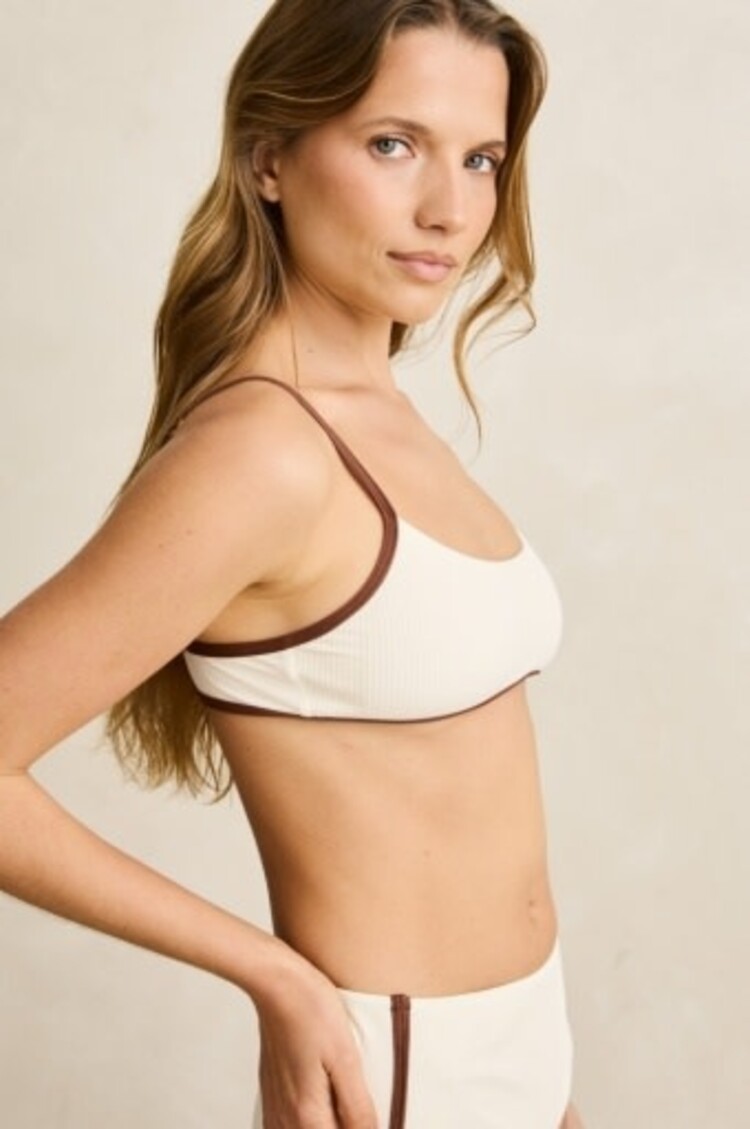 RHYTHM LILY RIB CONTRAST CROP TOP