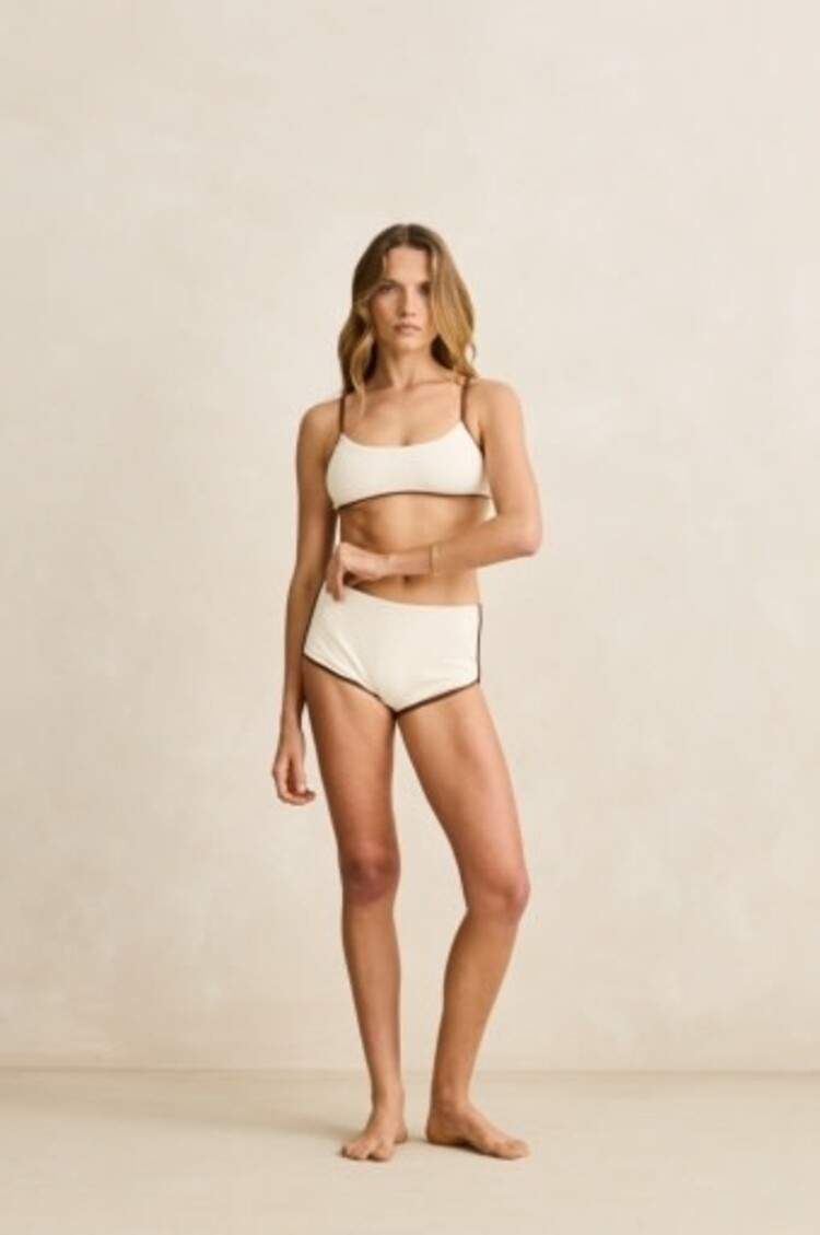 RHYTHM LILY RIB CONTRAST CROP TOP