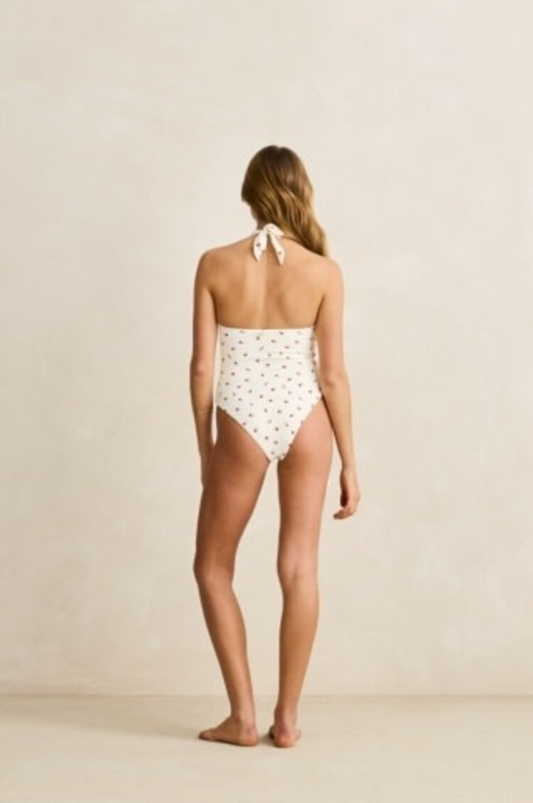 RHYTHM MILA REVERSIBLE HALTER NECK ONE PIECE CREAM