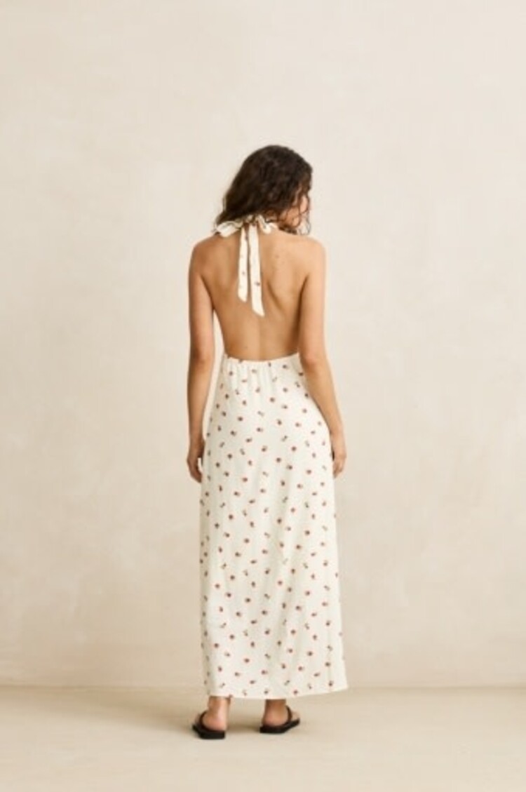 RHYTHM MILA FLORAL HALTER NECK MAXI DRESS
