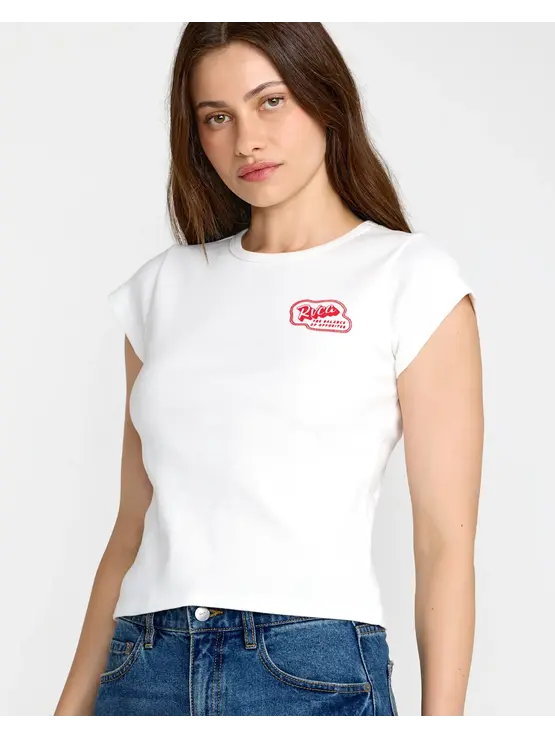 RVCA Ribbed Slim Tee - Vintage White