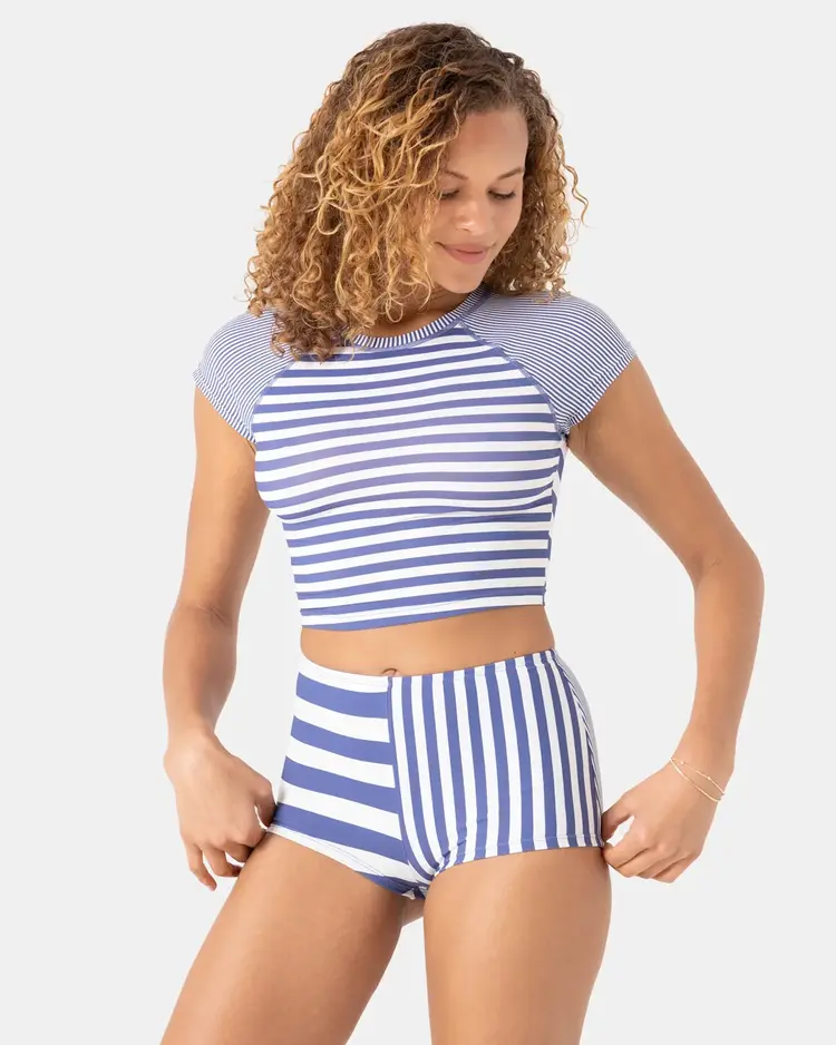 ROXY STRIPE OUT CROP RASHGUARD