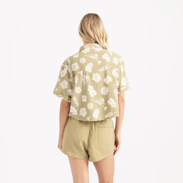 ROARK  BLESS UP CROPPED BUTTON UP SHIRT