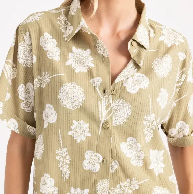 ROARK  BLESS UP CROPPED BUTTON UP SHIRT